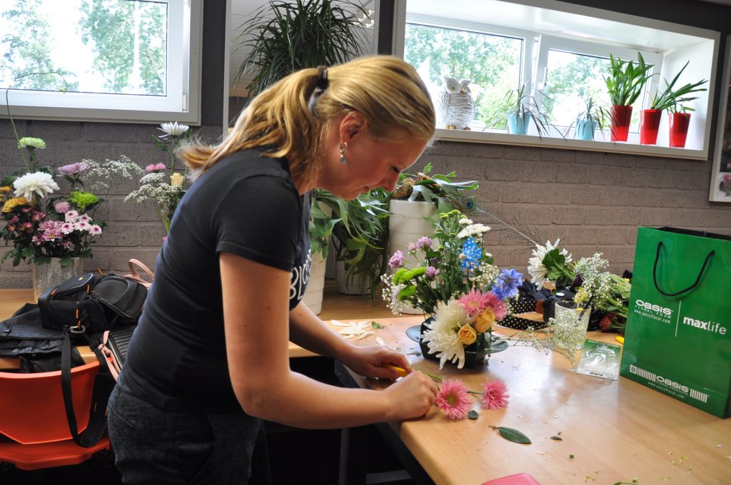 bloemstuk maken met chrystanten