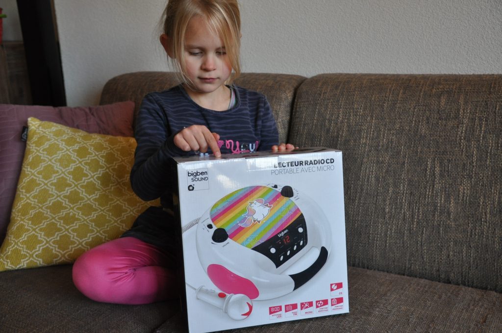 big ben roze en wit eenhoorn cd-speler