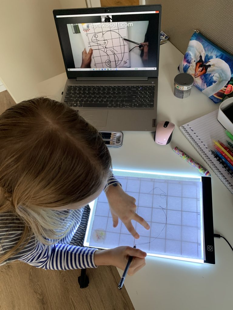 online tekenles lightpad brushpen krijt