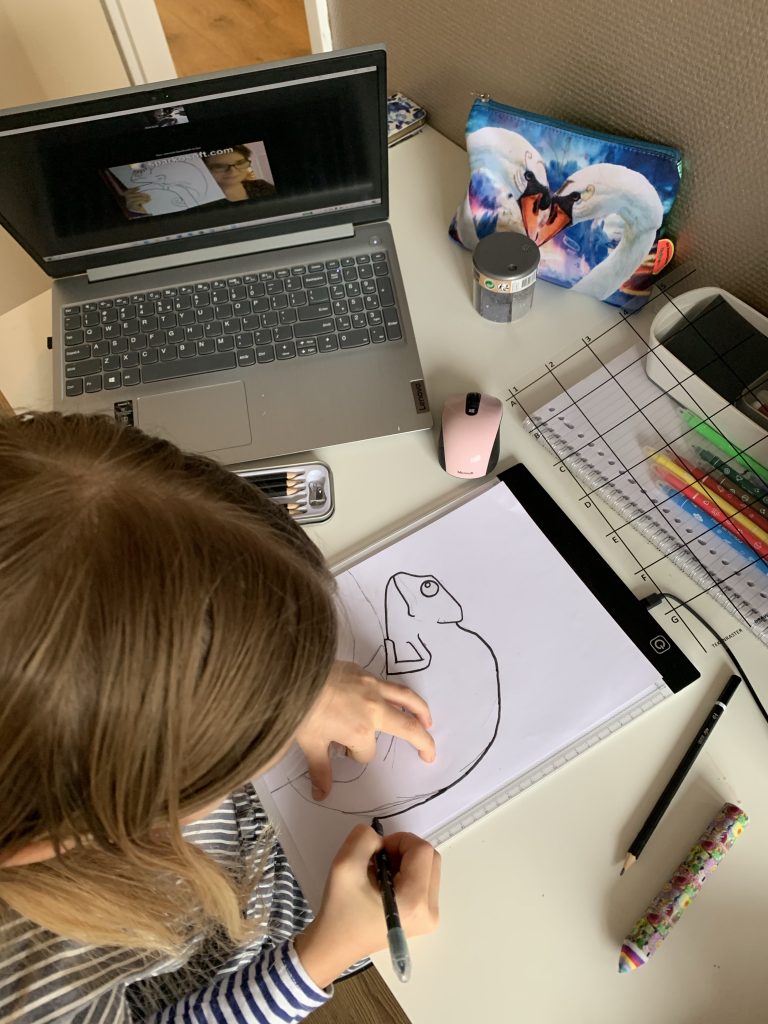 online tekenles lightpad brushpen krijt