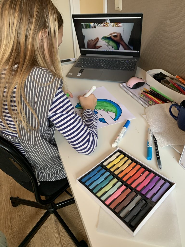 online tekenles lightpad brushpen krijt