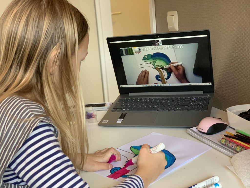 online tekenles lightpad brushpen krijt